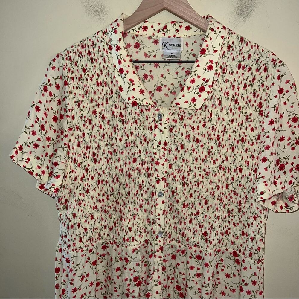 VNTG K STUDIOS cottage core floral maxi dress with button up front 14 - Picture 6 of 6